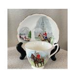 Rare Vintage Bone China Cup & Saucer - Horse
