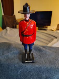 8" Canadian Mountie Plastic Figurine - Vintage Decor