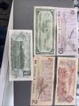 Set of 5 Vintage Canadian Banknotes