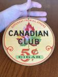 Vintage Canadian Club Cigars Double-Sided Cardboard Sign