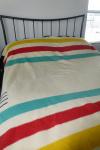 Vintage Hudson's Bay Wool Striped Blanket, 68" x 86