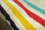 Vintage Hudson's Bay Wool Striped Blanket, 68" x 86