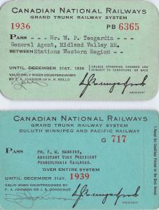 Vintage Canadian Railway Pass Set