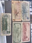 Vintage Canadian Banknotes Set of 5