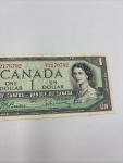 1954 Canadian $1 Bill Vintage Banknote