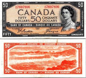 1954 Canada $50 Bank Note BC-42A