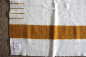 Hudson Bay Vintage Gold Stripe Wool Blanket