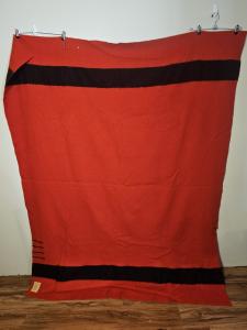 Hudson’s Bay Vintage Red Black Wool Blanket