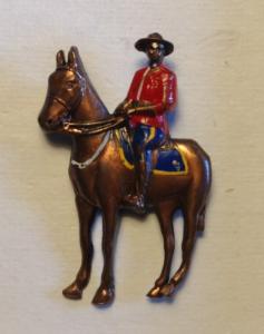 Canadian Mountie Horse Pin - Vintage Copper Detail