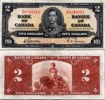 1937 Canada $2 Banknote Pick# 59b