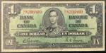 1937 Canadian One Dollar Banknote Collectible