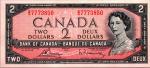 1954 Canadian 2 Dollar Bill "Fancy Serial