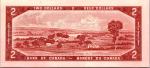 1954 Canadian 2 Dollar Bill "Fancy Serial