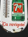 Vintage 1950s 7up Porcelain Thermometer Sign