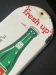 Vintage 1950s 7up Porcelain Thermometer Sign