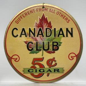 1930s Canadian Club Cigar Fan Pull Sign 7”