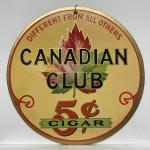 1930s Canadian Club Cigar Fan Pull Sign 7”