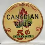 1930s Canadian Club Cigar Fan Pull Sign 7”