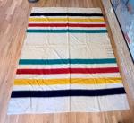 Hudson Bay 90" Striped Wool Blanket Vintage