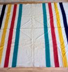 Hudson Bay 90" Striped Wool Blanket Vintage