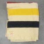 Hudson Bay Vintage Striped Wool Blanket 67in
