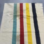 Hudson Bay Vintage Striped Wool Blanket 67in