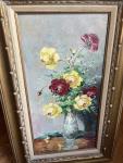 Vintage Floral Oil Painting by Constant Fronville