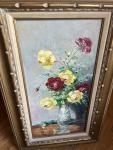 Vintage Floral Oil Painting by Constant Fronville