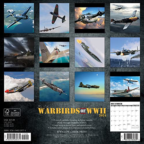 Vintage 2024 Warbirds of WWII Calendar Relive History