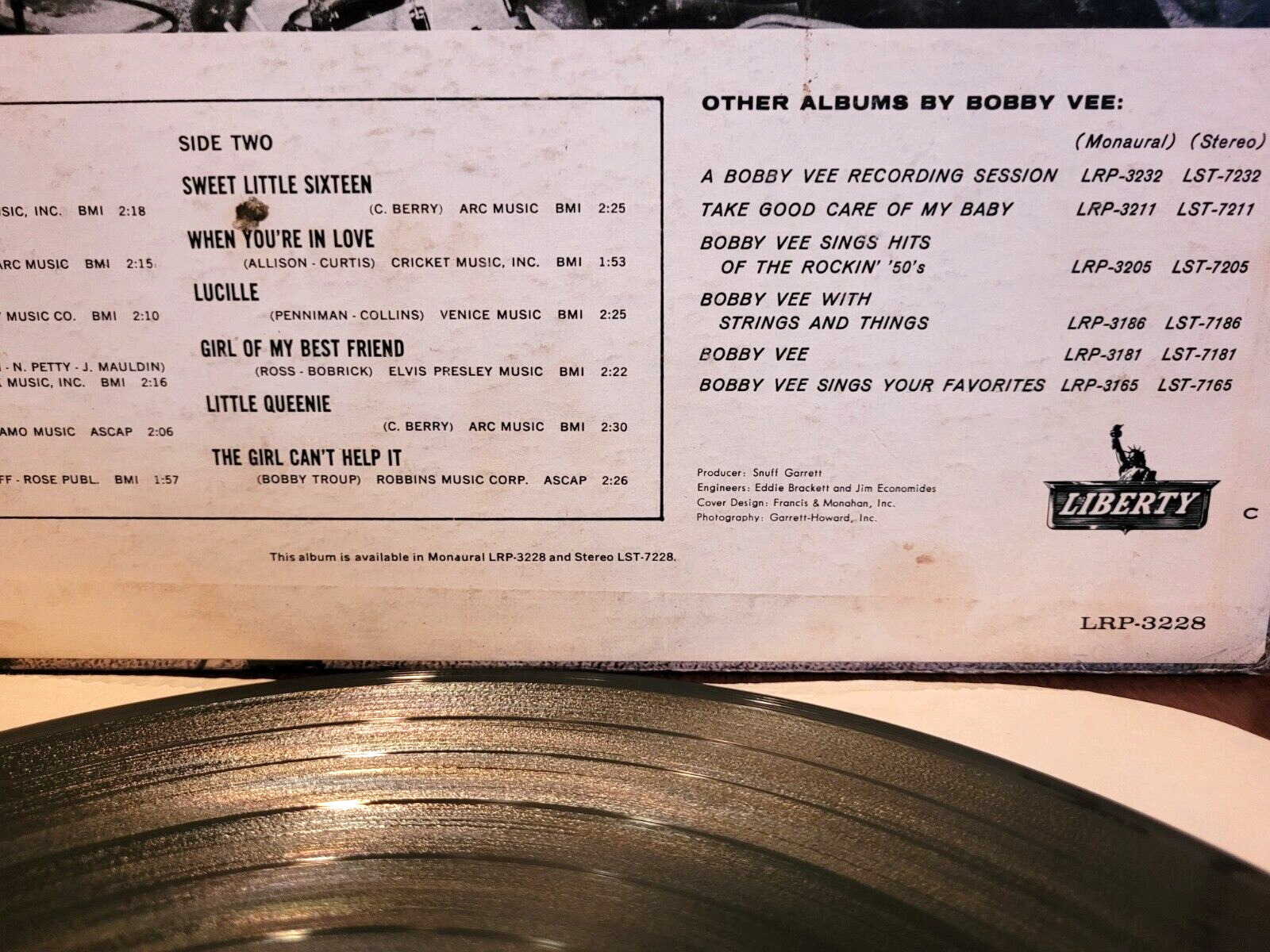 Limited Edition 1963 Canadian Printing Vintage Vinyl LP