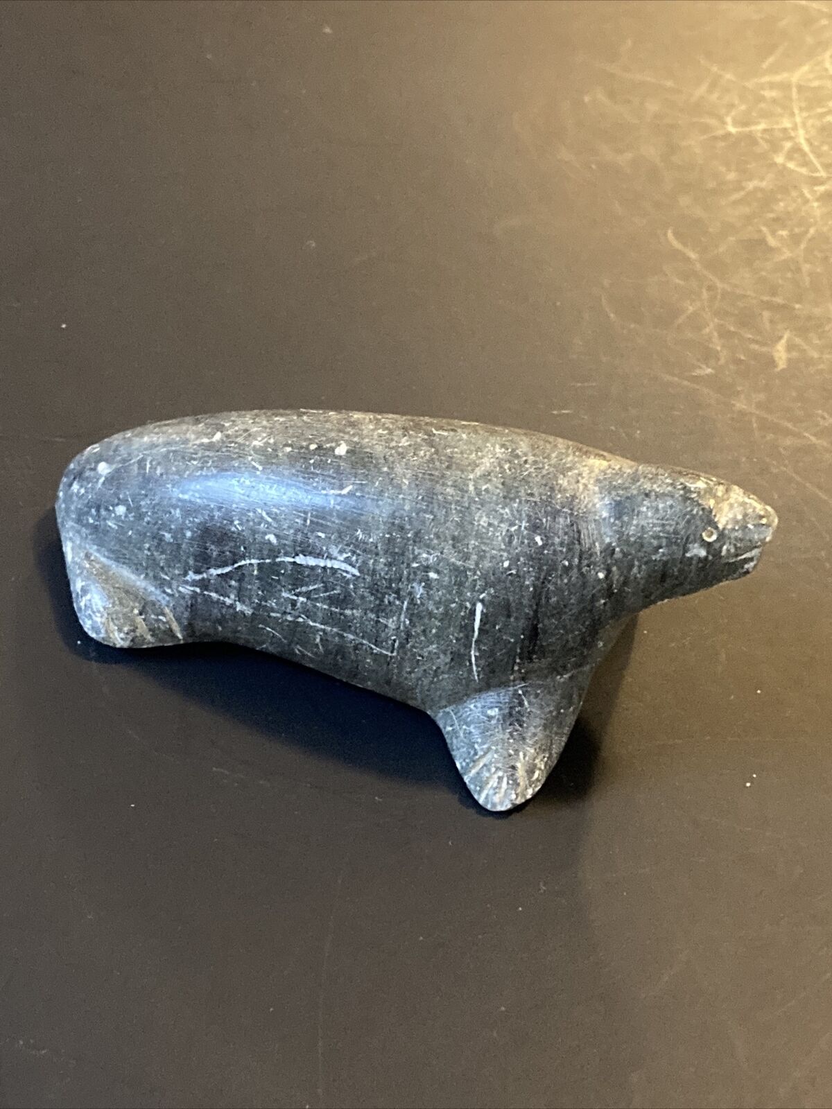 Northern Canada Inuit Soapstone Seal Vintage Art