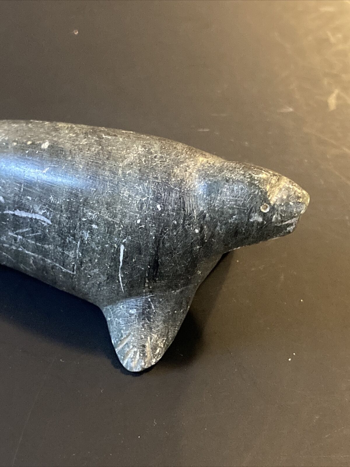 Northern Canada Inuit Soapstone Seal Vintage Art