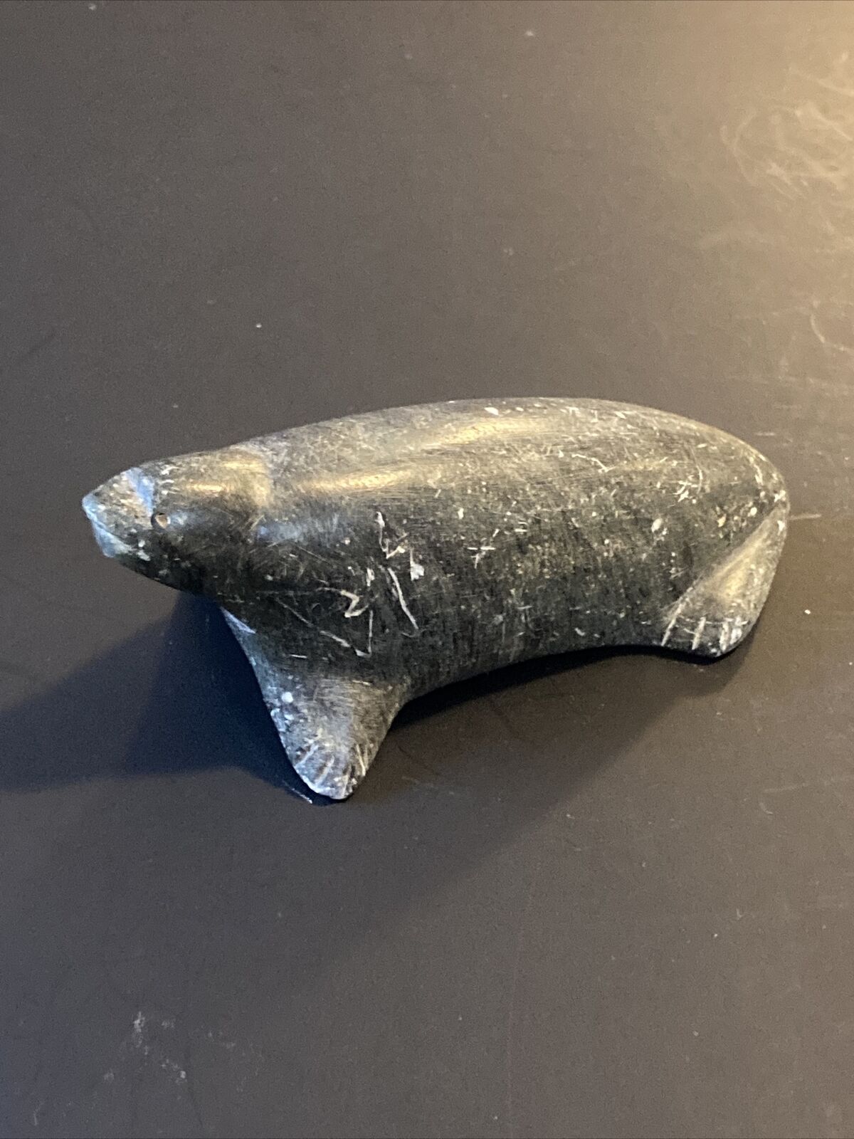 Northern Canada Inuit Soapstone Seal Vintage Art