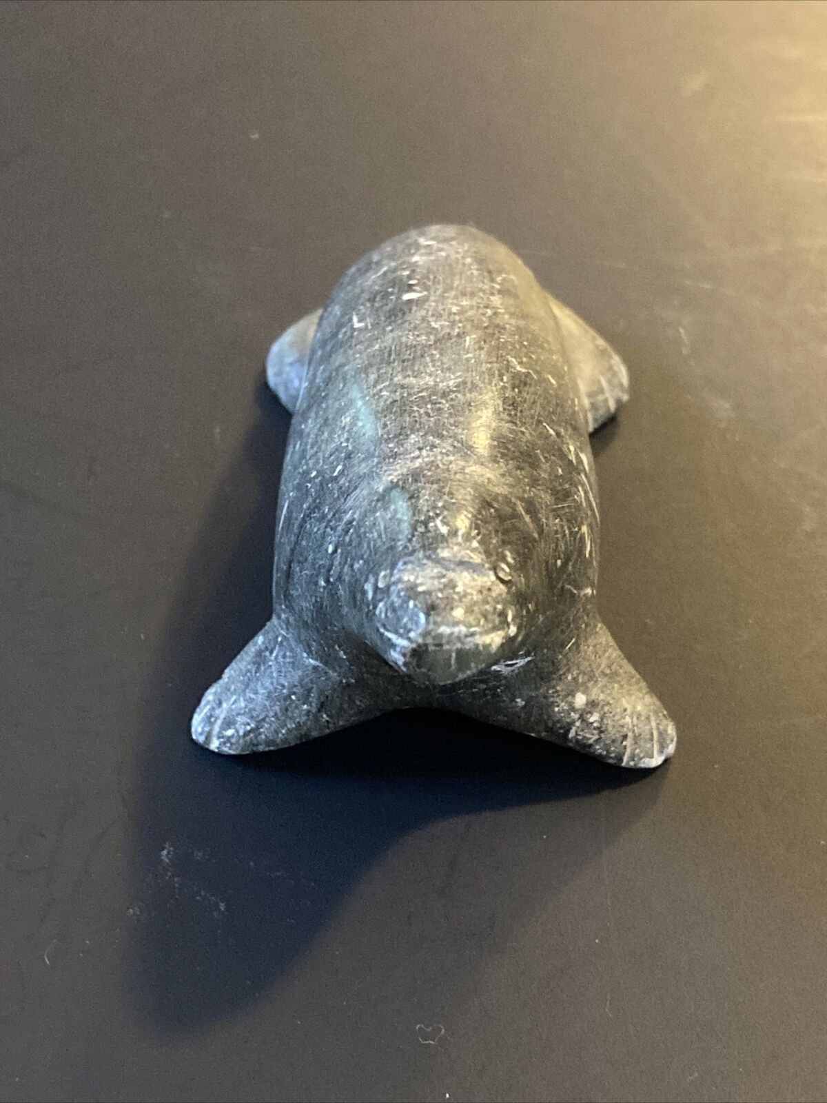 Northern Canada Inuit Soapstone Seal Vintage Art