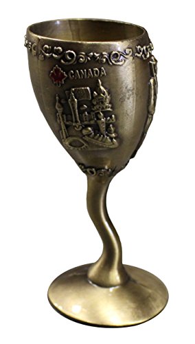 Canadian souvenir goblet: RCMP engraving, Toronto skyline (set of 4)