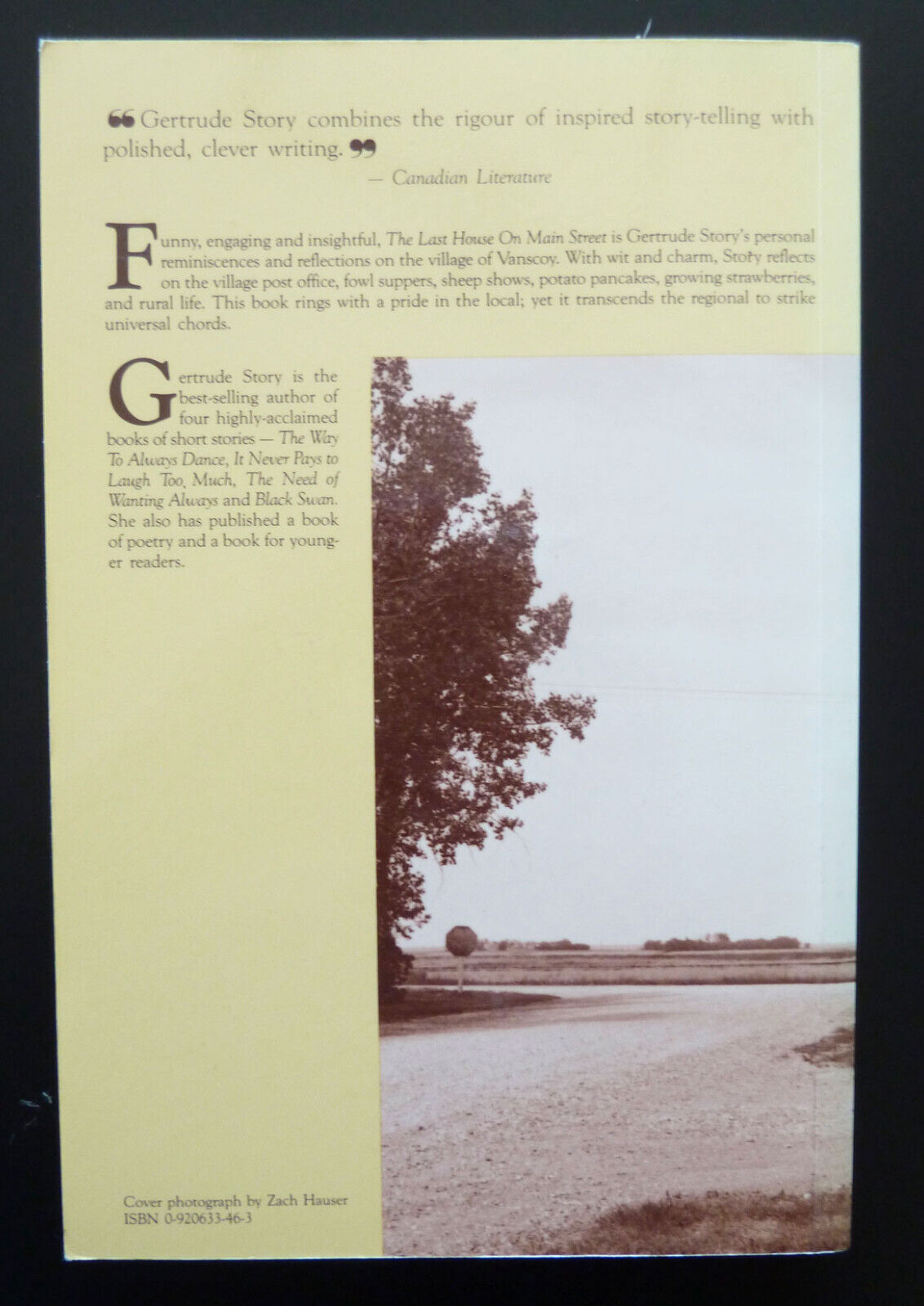 Vintage Canadian Book: "Last House on Main Street