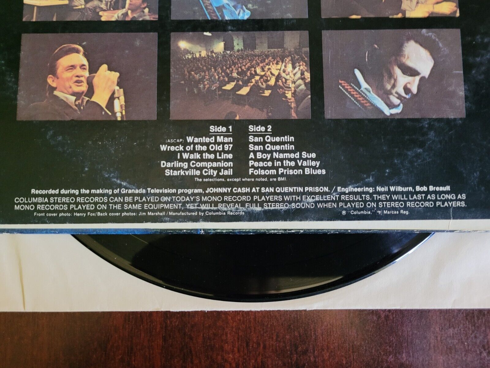 Johnny Cash San Quentin Vinyl LP 1969 Canada