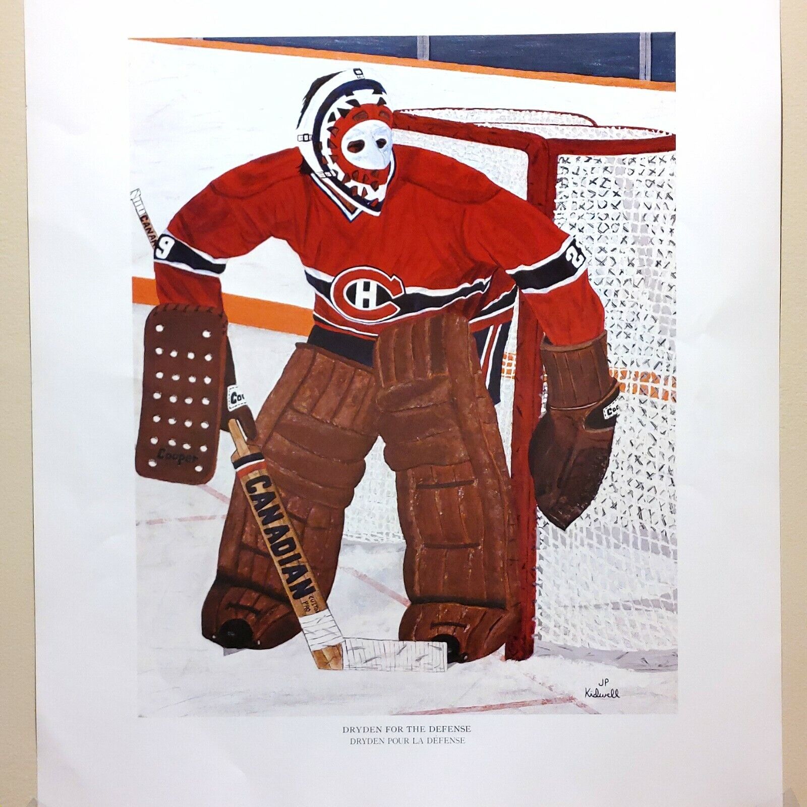 Vintage Hockey Goalie Art Print - Dryden Defense