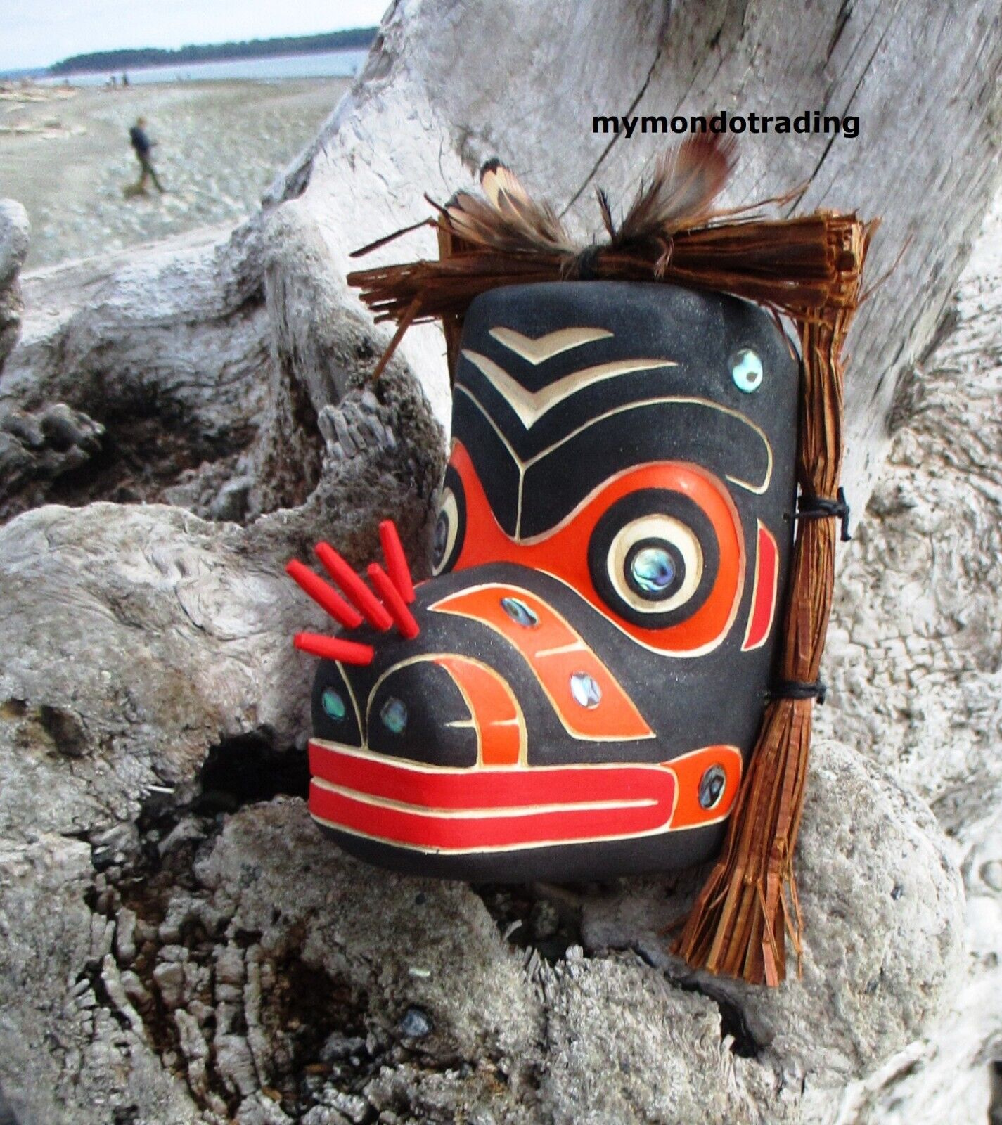 Signed Native First Nation Bee Mask Miniature