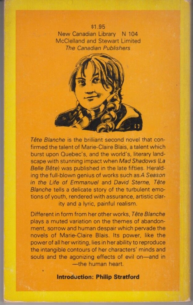 Vintage Canadian PB - Tete Blanche by Marie-Claire Blais