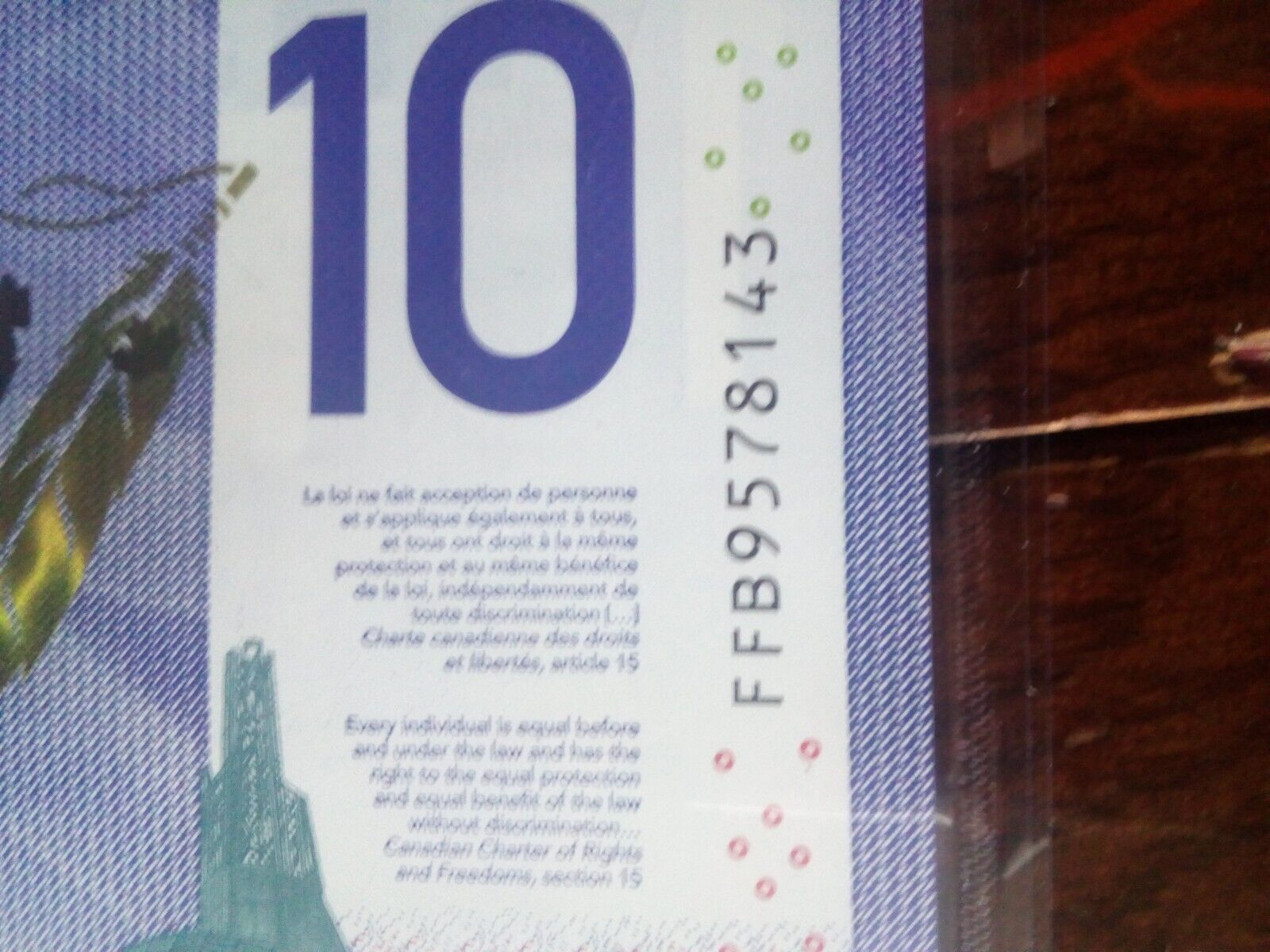 Vintage Canadian 10 Dollar Bank Note 2018