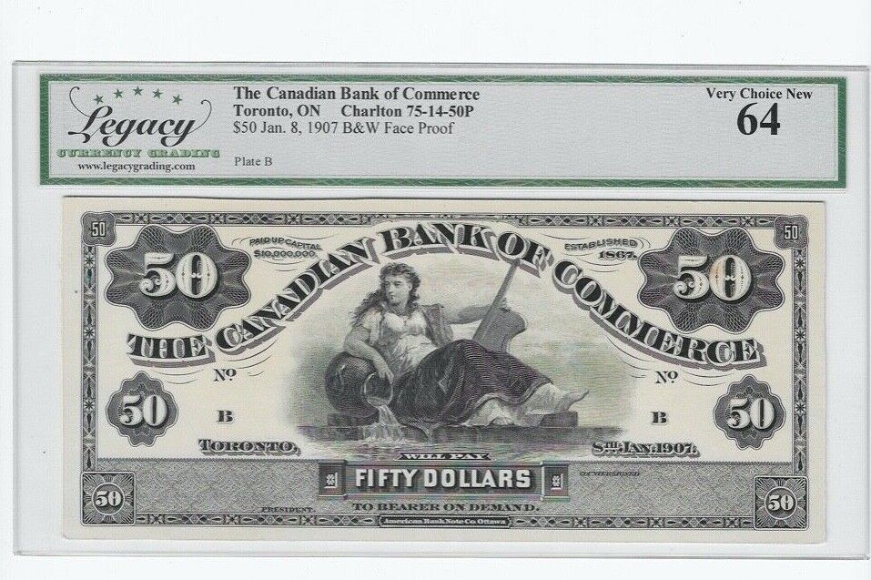 1907 Vintage Canadian Bank of Commerce $50 Note