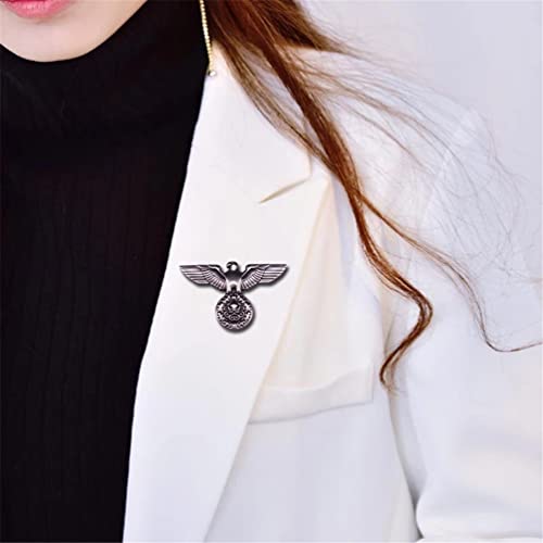 WWII German Visor Cap Eagle Badge Military Brooch