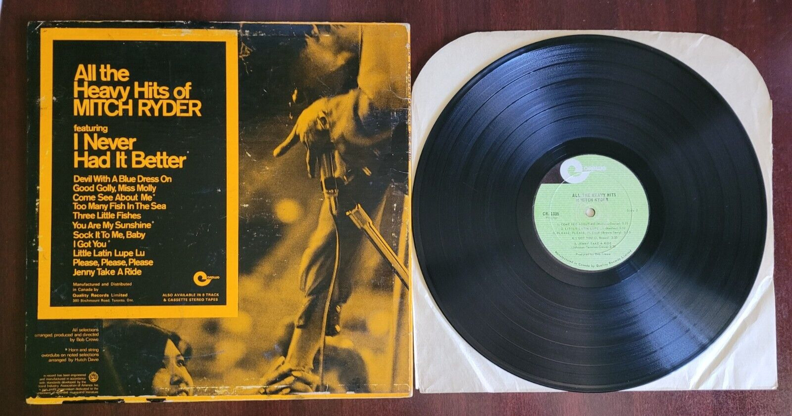 Mitch Ryder - All The Heavy Hits LP (1975 Canadian)
