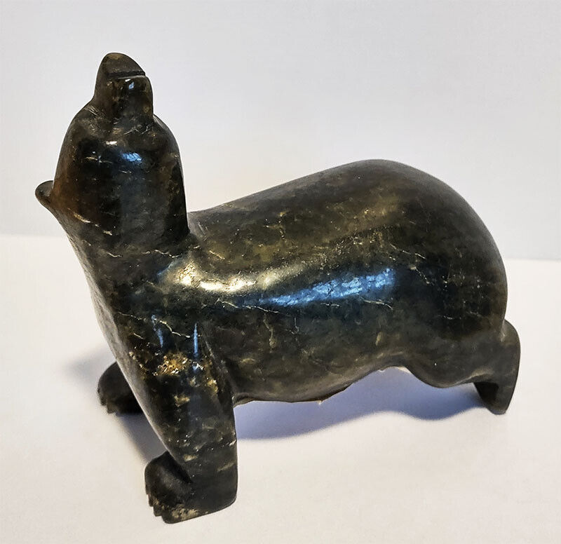 Inuit Indigenous Soapstone BEAR Carving Sculpture - Canada