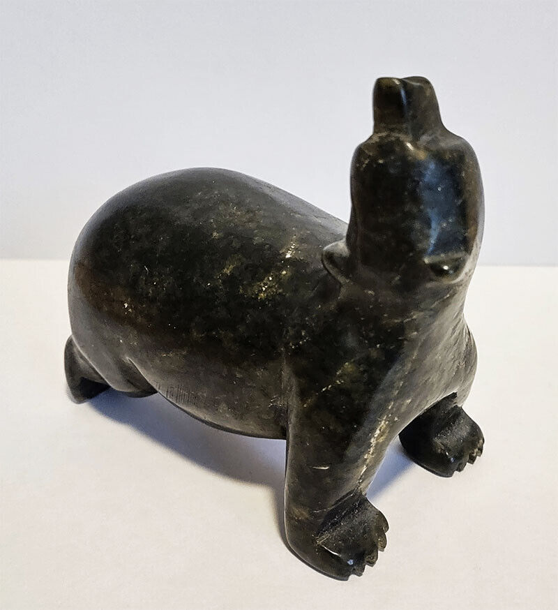 Inuit Indigenous Soapstone BEAR Carving Sculpture - Canada
