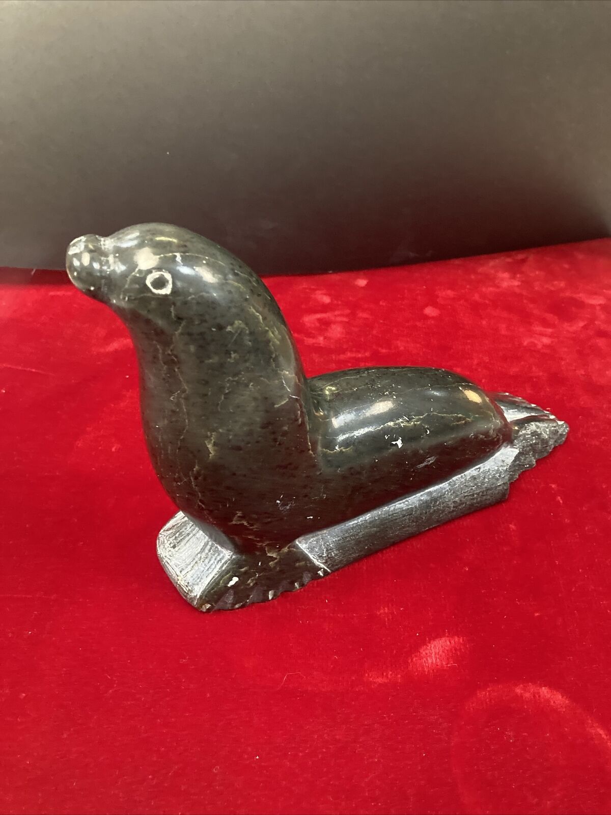 Vintage Soapstone Seal Carving - Inuit First Nations
