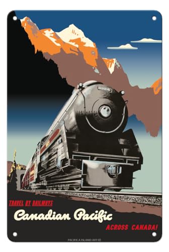 Vintage Canadian Pacific Railway Travel Poster - 8x12 Metal Tin