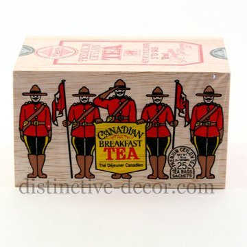 RCMP Canadian Breakfast, 25 Teabags, Vintage Wood Box