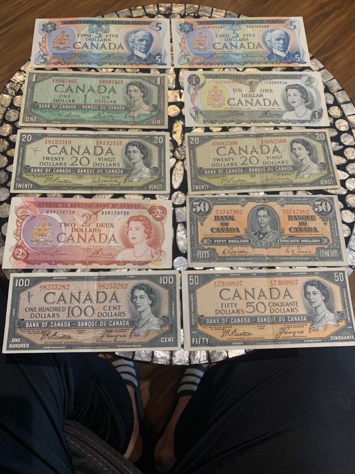 Vintage Canadian Paper Currency - $1-100